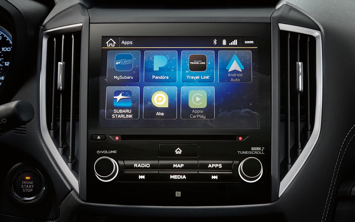 An image with graphic overlay illustrating the Blind-Spot Detection feature available in the 2020 Forester.