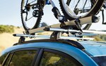 A close up of the 2021 Crosstrek Hybrid raised roof rails.