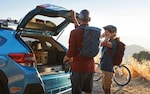 A view of the spacious cargo area of the 2021 Crosstrek Hybrid.