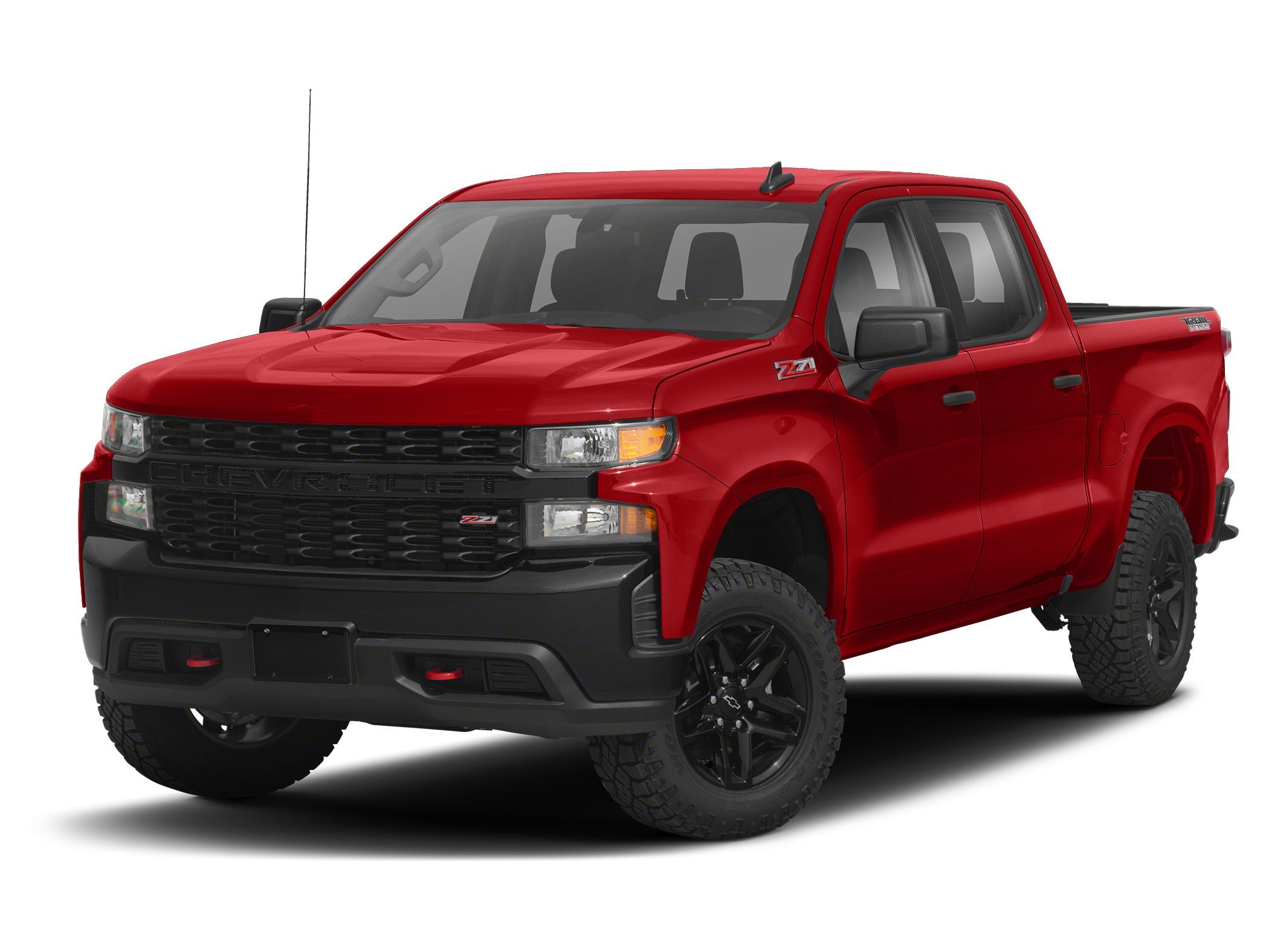 Cherry Red Tintcoat 2021 Chevrolet Silverado 1500 Custom Trail Boss Crew Cab 4WD Pickup Truck Four-Wheel Drive Automatic