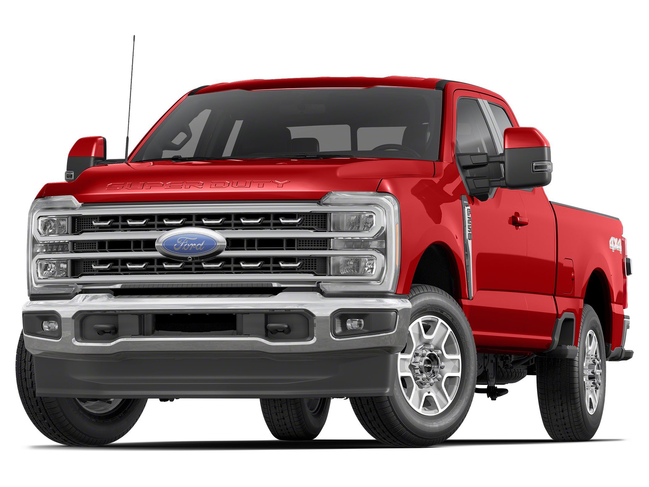 Red 2023 Ford F-250 Super Duty XL SuperCab 4WD Pickup Truck Four-Wheel Drive