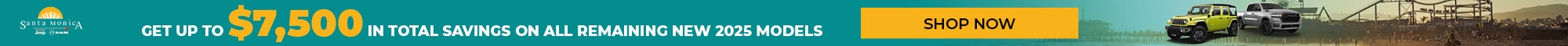Get Up to $7,500 in Total Savings on All Remaining New 2025 Model Year - Applies to select models. See dealer for complete details. - Shop Now