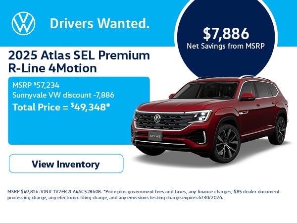 Volkswagen Atlas Savings | Limited-Time Offers | Sunnyvale