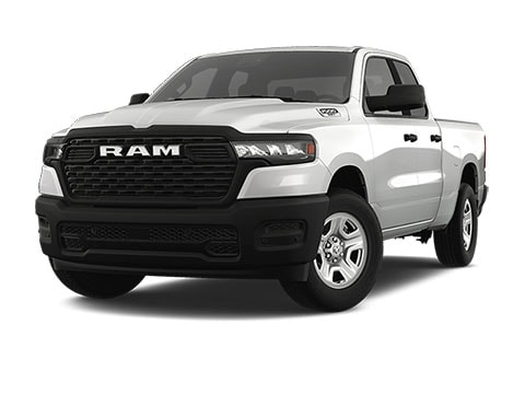 White RAM 2500 truck in front of a white background