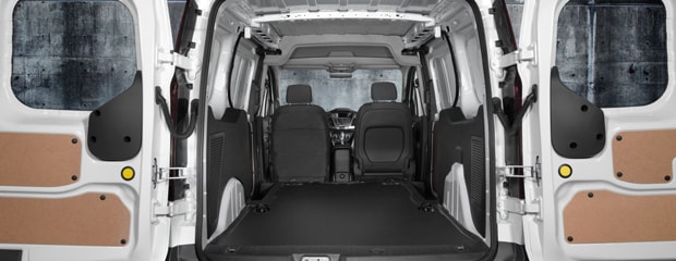 inside shot of cargo area of Ford Transit Connect
