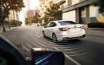 A photo illustration showing the Blind-Spot Detection system sensors available on the 2021 Subaru Legacy.