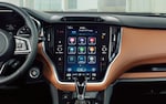 A close-up of the available 11.6-inch touchscreen for the SUBARU STARLINK® Multimedia system on the 2021 Subaru Legacy.