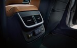 A close-up of the heated rear seat controls and climate control vents on the 2021 Subaru Legacy Touring XT.