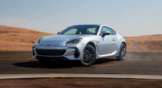 The 2022 Subaru BRZ driving on a road