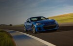 A 2020 BRZ cornering on a race track. 