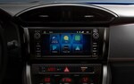 A close-up of SUBARU STARLINK® Multimedia 7-inch touchscreen in the 2020 BRZ. 