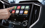 A close-up of the SUBARU STARLINK® Multimedia touchscreen in the 2020 Impreza.