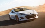 2020 BRZ tS driving on a road in the country