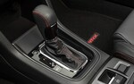 A close-up of the shifter for the Sport Lineartronic transmission available in the 2020 WRX.
