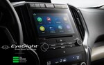 A close-up of the SUBARU STARLINK Multimedia touchscreen on the Subaru Ascent. 