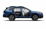 A cut-away view of a 2021 Subaru Outback showing the airbag system.
