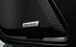 A close-up of one of the speakers in the Harman Kardon premium audio system available on the 2022 Subaru Legacy. 