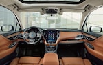 An interior view showing the genuine Nappa leather upholstery on the 2022 Subaru Legacy Touring XT. 